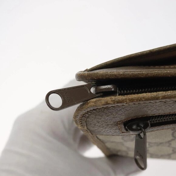 GUCCI GG Plus Supreme Clutch Bag PVC Beige 97 01 037 Auth am8392 - Picture 9 of 16